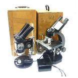 Two 20th century German microscopes: Beck/Cassel CBS. No. 35703 & Carl Zeiss, No. 23593. Both cased.