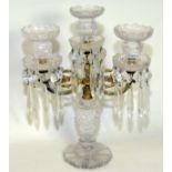Early to mid 20th century cut glass candelabra,