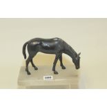 Early to mid 20th century black patinated spelter figure of a horse standing on rectangular onyx