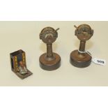 Pair of early 20th century "Elzit" German novelty cigar cutters in the form of ships telegraphs,