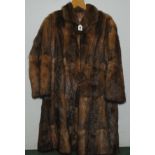 Vintage mink knee length fur coat by Griffin & Spalding Furriers, Nottingham. Approx. size 14.