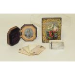 Small Victorian mother of pearl & ivory aide memoire,
