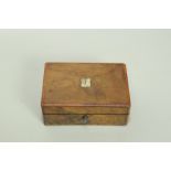 Small Victorian walnut musical box playing four airs, 5" wide & two oak musical boxes,