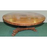 Large 19th century circular mahogany dining table,
