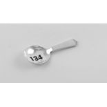 Georg Jensen silver caddy spoon, 'GI' mark in dotted oval, import marks, 1930.