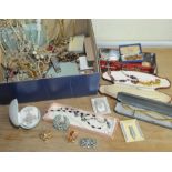 Two silver brooches & a quantity of costume & other jewellery.