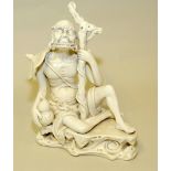 Chinese modern blanc de chine figure of immortal Li Tieguai, 11½" high.