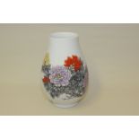 Unusual large Chinese porcelain baluster vase by a contemporary ceramics Master of Jingdezhen