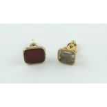 Two 19th century gold filled seals, one with intaglio crest.