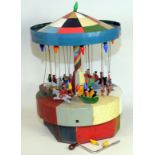 Vintage wooden model of a carousel with polychrome painted decoration,