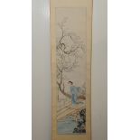 Chinese scroll painting depicting a maid