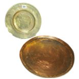 Indian circular copper tray with punched