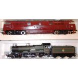 (2) Hornby Railways. Diesel loco. D 1062 'Western Courier', maroon, B.R. Boxed; Airfix.
