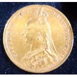 Sovereign. Vict. 1893M. NF. Cased.