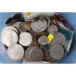 Box of mixed coins.