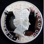 Guernsey. £10. 5oz Pure Silver Proof. Cased.