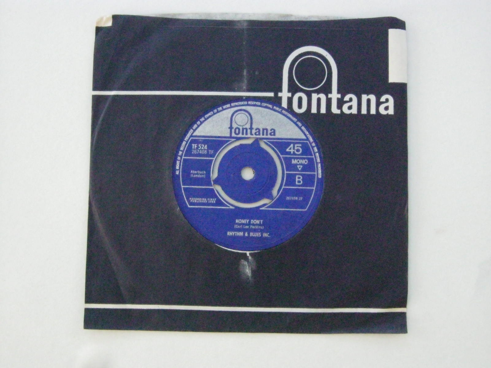 Rhythm & Blues Inc. Louie Louie/Honey Don't, Fontana TF 524, 1965, in company sleeve. - Image 2 of 2