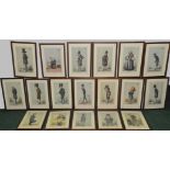 Set of eighteen Vanity Fair humorous "Statesman" prints, each approx. 13½" x 7¾". All framed. (18).