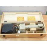 OMO Russian modern microscope lighting unit with power pack, in case.
