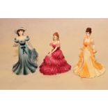 Three Coalport Collingwood Collection figures: "Christina", 8¼" high, boxed; "Mary", 6¾" high,