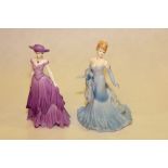Two Coalport Ladies of Fashion figures: "Debbie, Figurine of the Year 1999", 8½" high,