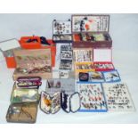 Various cases of fishing flies & lures, mainly modern; also further items for fly tying incl.