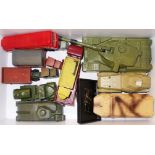 Diecast military vehicle plus Dinky Scammel horses, etc.