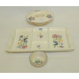 Three pieces of Poole pottery with polychrome floral decoration,