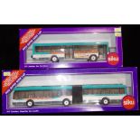 (2) Siku. 3121 Urban bus, 3517 Articulated bus. Both boxed.