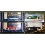 4 Eligor & Dinky E-type Jaguars. Mint boxed.