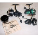 Three spinning fishing reels: K.P.