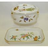 Royal Worcester Evesham pattern Oven to Table ware large twin-handled oval casserole dish & cover &