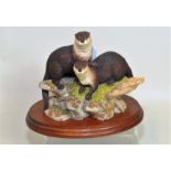 Border Fine Arts figure "Spring Romance (otters)", no. MTR05, modelled by Ray Ayres, ltd. ed. no.