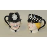 Two Mason's character jugs from The Good Companions series: "The Policeman",
