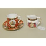 Royal Worcester commemorative coffee can & saucer for Queen Elizabeth II Golden Jubilee 2002,