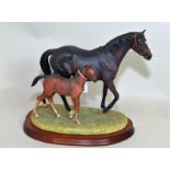 Border Fine Arts figure "Thoroughbred Mare & Foal (walking)", no. B0357A, modelled Anne Wall, ltd.