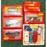 Small collection of boxed rolling stock & diecast vehicles.