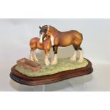 Border Fine Arts figure "Spring Pastures (Clydesdale mare & foal)", no.