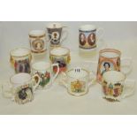 Collection of various commemorative mugs & beakers for Queen Elizabeth II, The Channel Tunnel,
