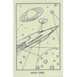 WICKS GUM, colouring cards, inc. Birds (5), Space (2) etc., 43 x 68mm, Dutch/English backs,