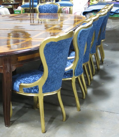 Inlaid Palace Size Dining Table & 14 Chairs - Image 3 of 3