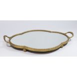 Bronze Footed Mirrored Tray