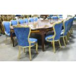 Inlaid Palace Size Dining Table & 14 Chairs