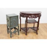 Chinese Table & Painted Copper-Lined Humidor