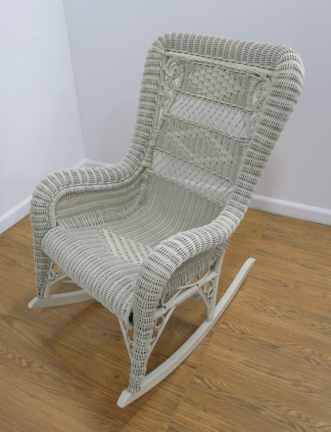 Heywood Wakefield Wicker Chair & Window Basket - Image 2 of 3