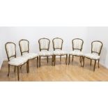 6 French Style Carved Walnut Side Chairs