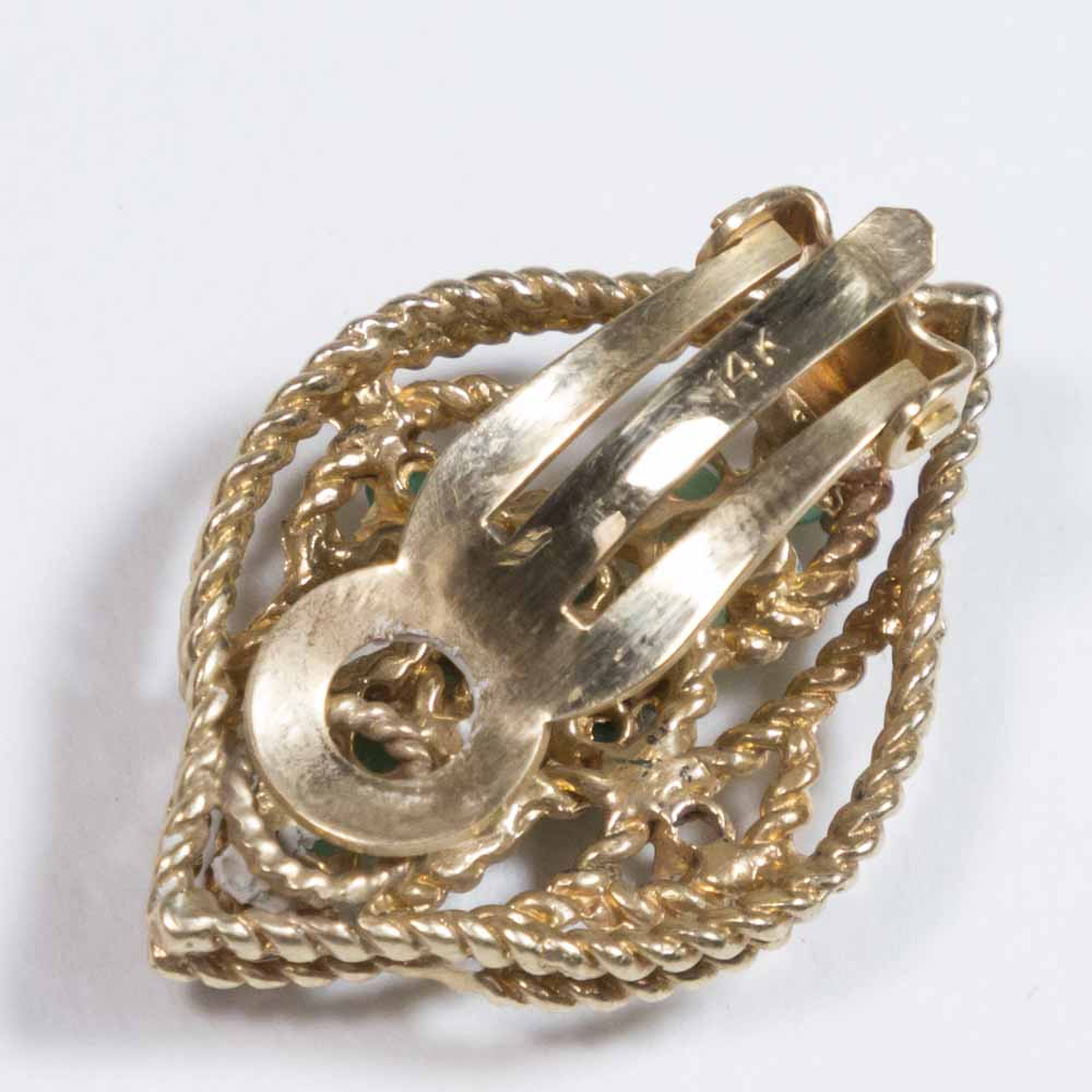 14K Gold & Emerald Earrings & Ring - Image 2 of 2