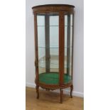 Demilune Walnut Curio Cabinet