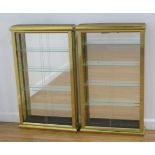 Pair Brass & Glass Cabinets