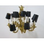 16-Light Rococo Style Bronze Chandelier